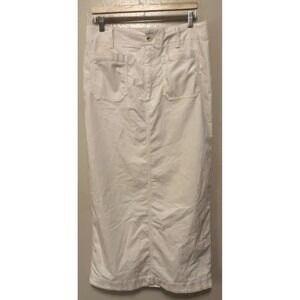 Anthropologie Maeve The Colette Corduroy Maxi Skirt Cream Ivory Off-White Size L